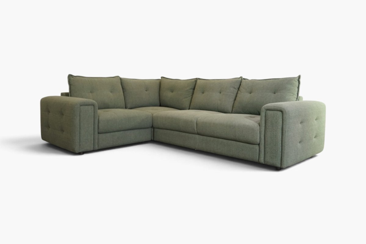 Goliath Fabric Medium Corner Sofa, Oxford Moss Green