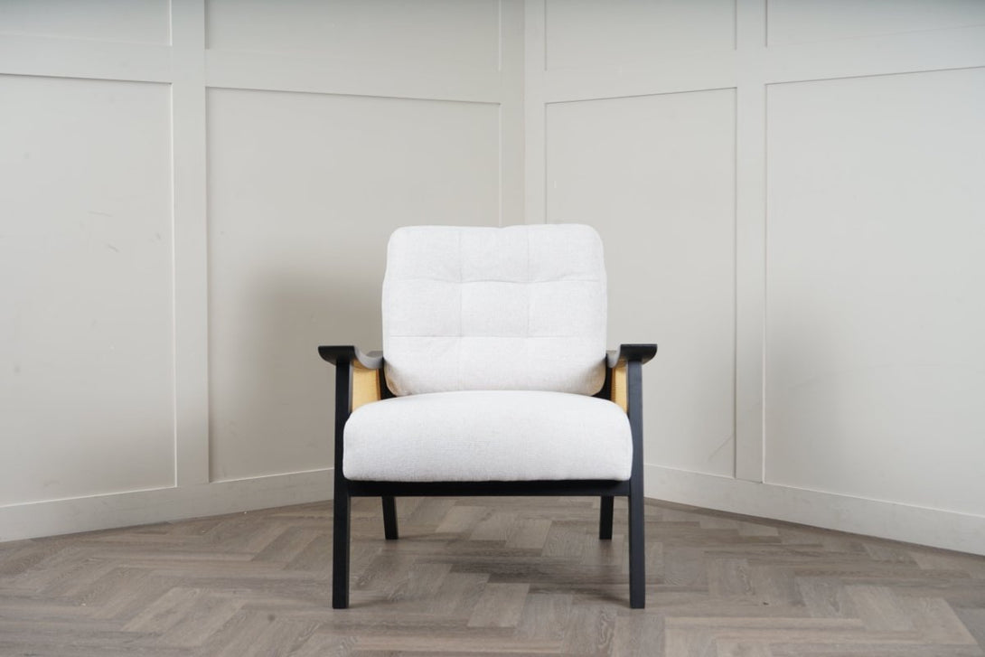 Gondola Club Chair, Black Leg, Natural