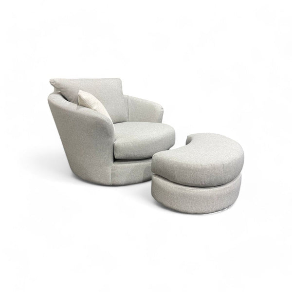 Greyson Small Swivel Chair & Footstool, Grey Combination