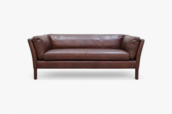 Groucho Medium 2 Seater Leather Sofa, Antique Whisky