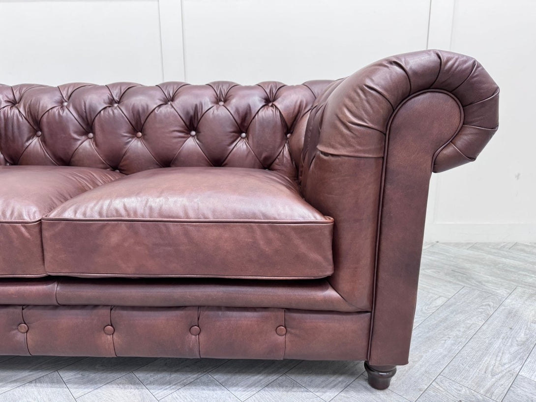 Halo Earle Chesterfield Medium 2 Seater Leather Sofa, Antique Whisky