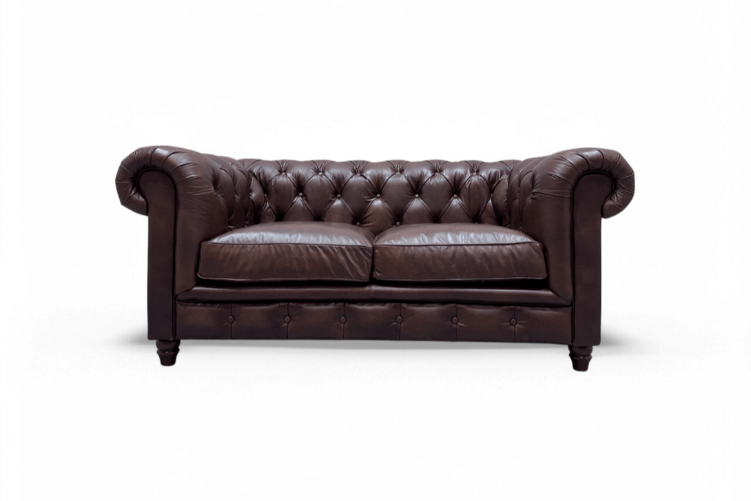 Halo Earle Chesterfield Medium 2 Seater Leather Sofa, Antique Whisky