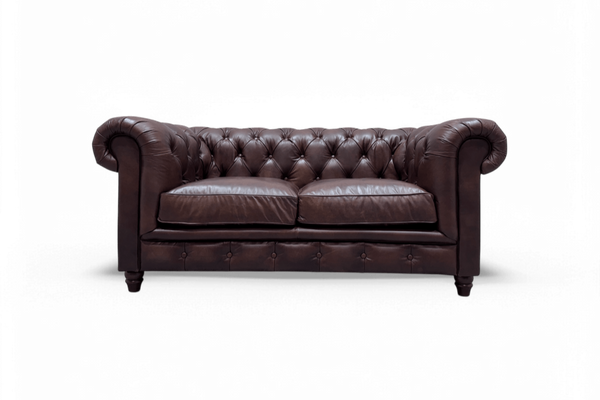 Halo Earle Chesterfield Medium 2 Seater Leather Sofa, Antique Whisky