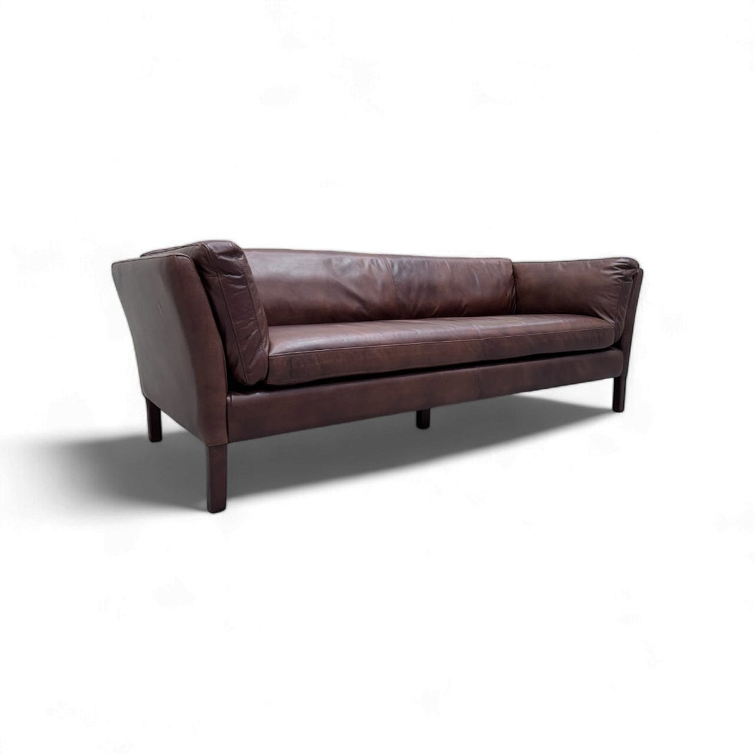 Halo Groucho Medium 3 Seater Leather Sofa, Antique Whisky