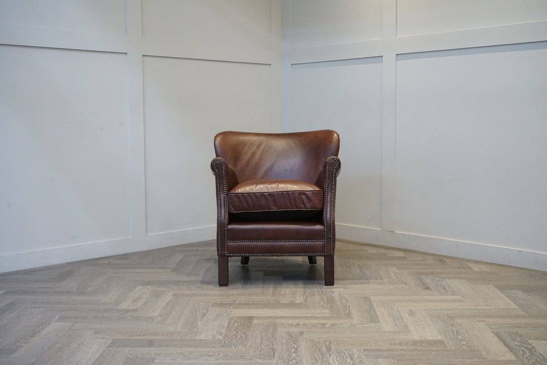 Halo Little Professor Leather Armchair, Antique Whisky