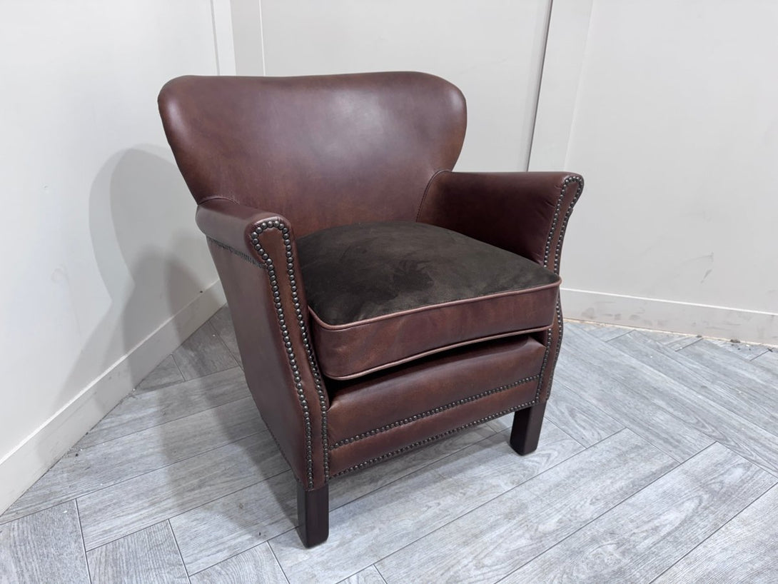 Halo Little Professor Leather Armchair, Antique Whisky