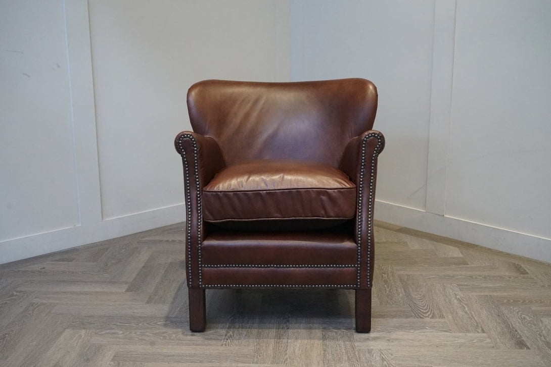 Halo Little Professor Leather Armchair, Antique Whisky