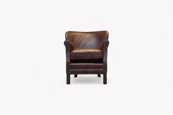 Halo Little Professor Leather Armchair, Antique Whisky