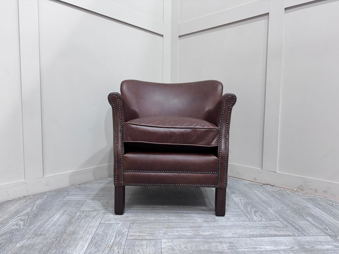 Halo Little Professor Leather Armchair, Antique Whisky