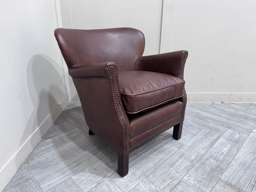 Halo Little Professor Leather Armchair, Antique Whisky