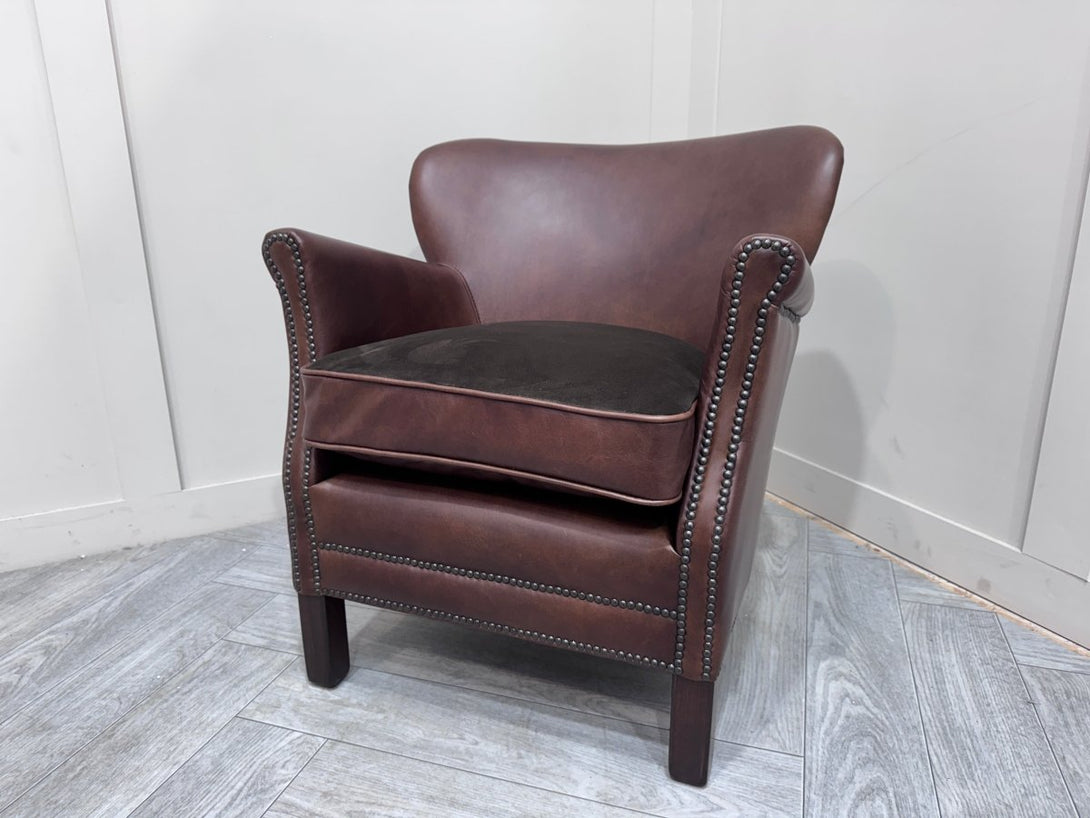 Halo Little Professor Leather Armchair, Antique Whisky