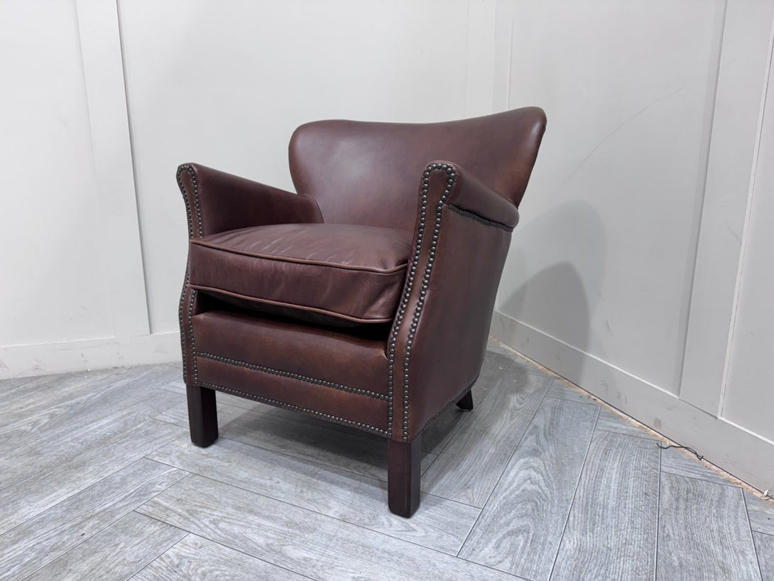 Halo Little Professor Leather Armchair, Antique Whisky