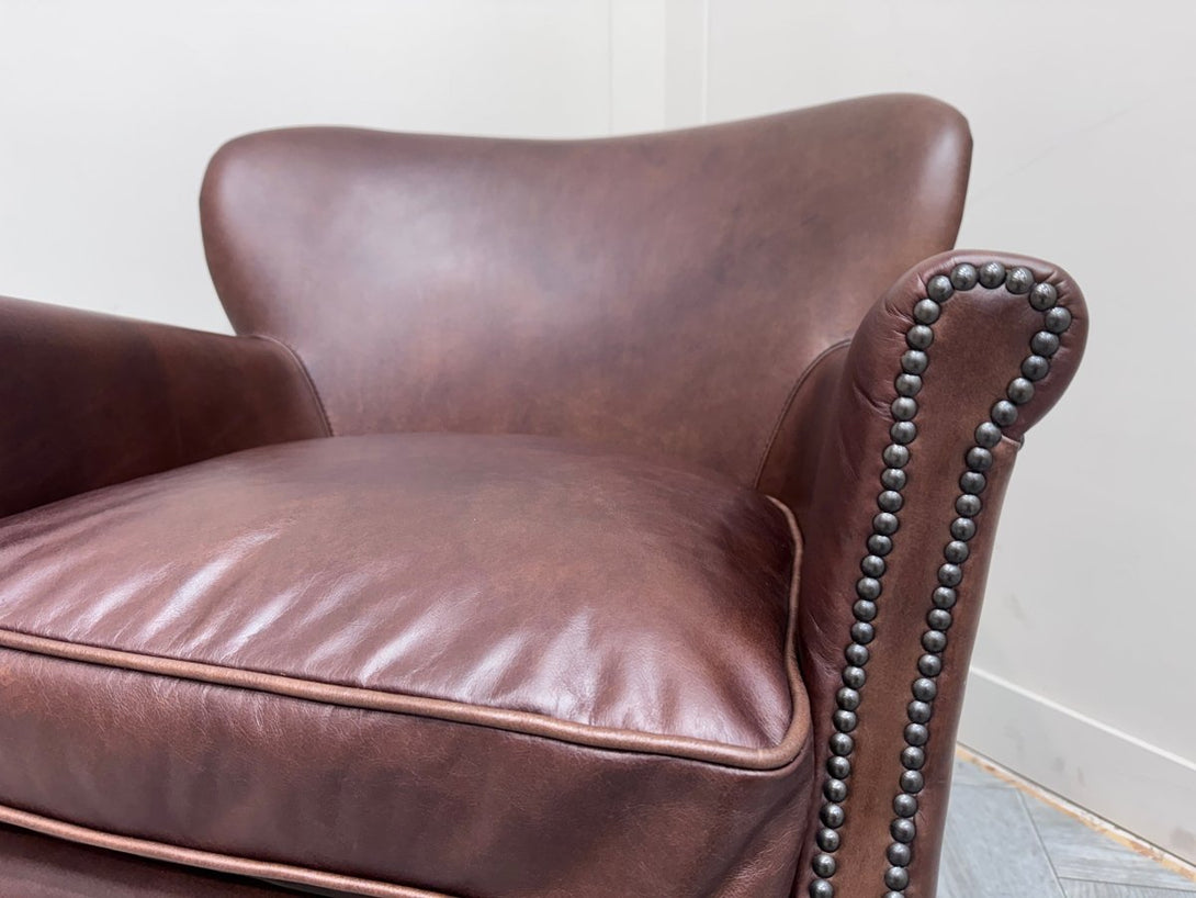 Halo Little Professor Leather Armchair, Antique Whisky