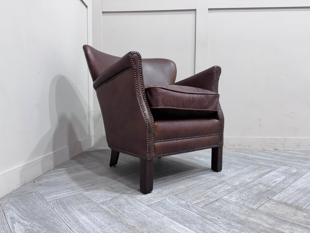 Halo Little Professor Leather Armchair, Antique Whisky