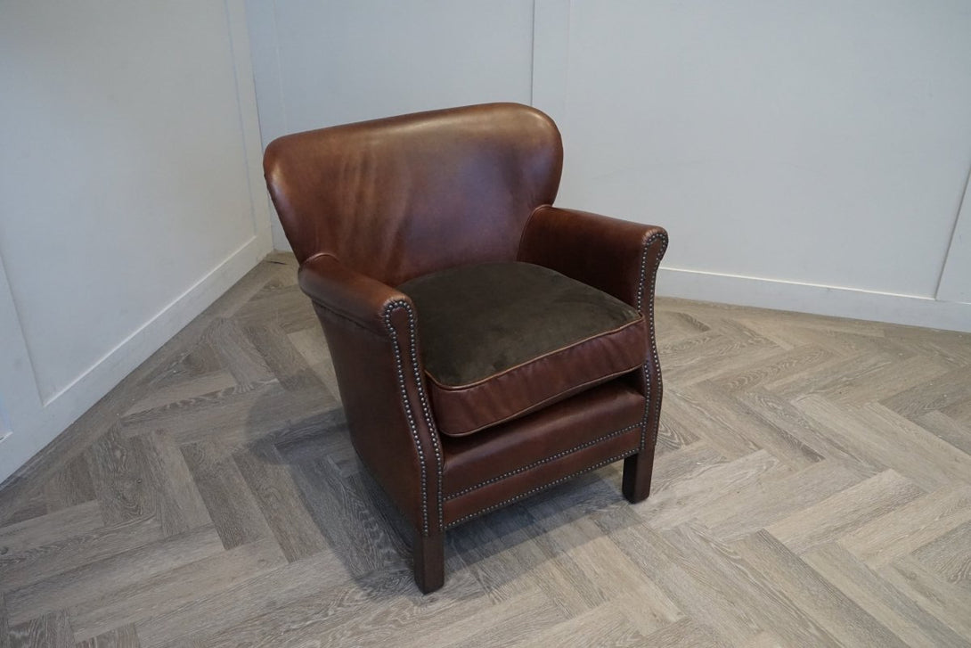 Halo Little Professor Leather Armchair, Antique Whisky