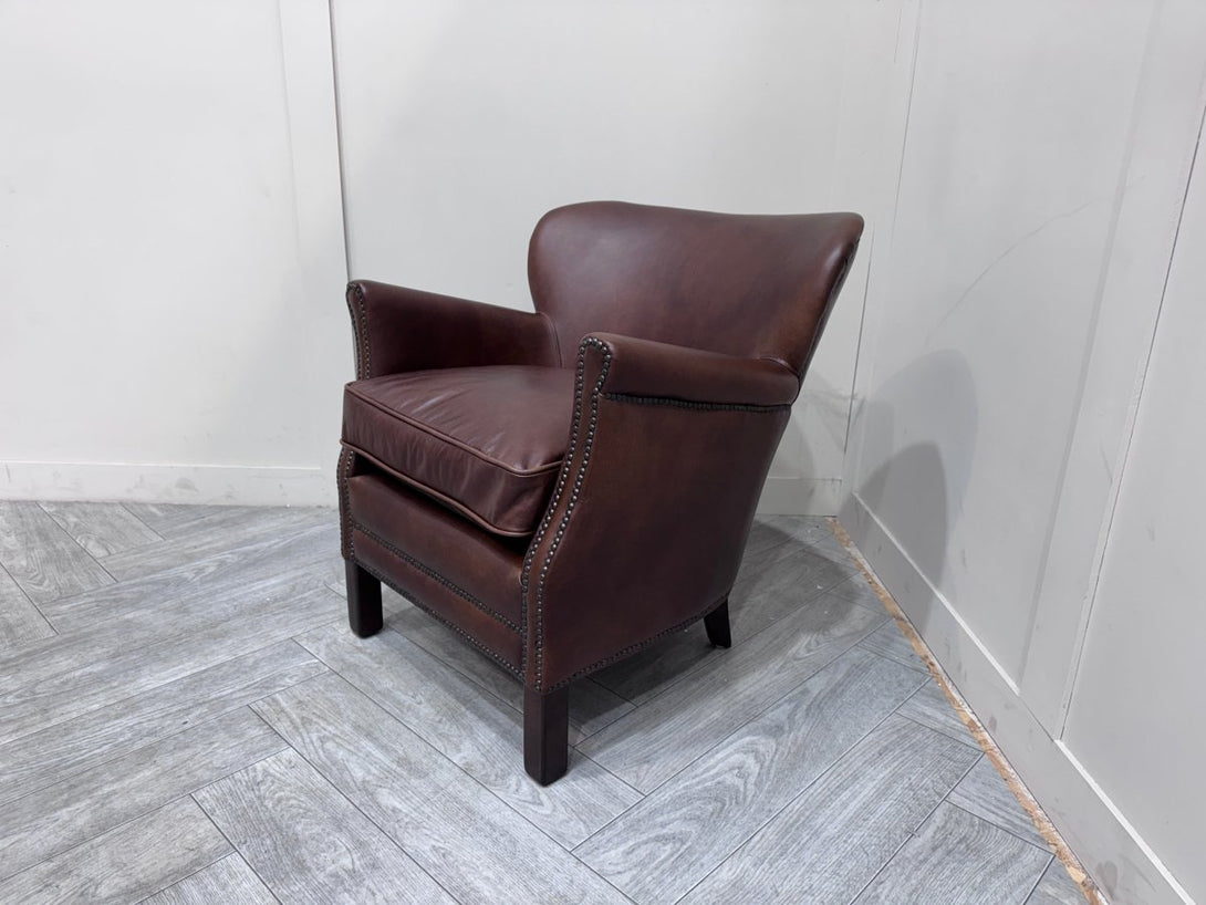 Halo Little Professor Leather Armchair, Antique Whisky