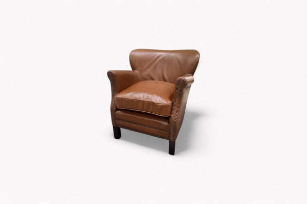 Halo Little Professor Leather Armchair, Riders Nut