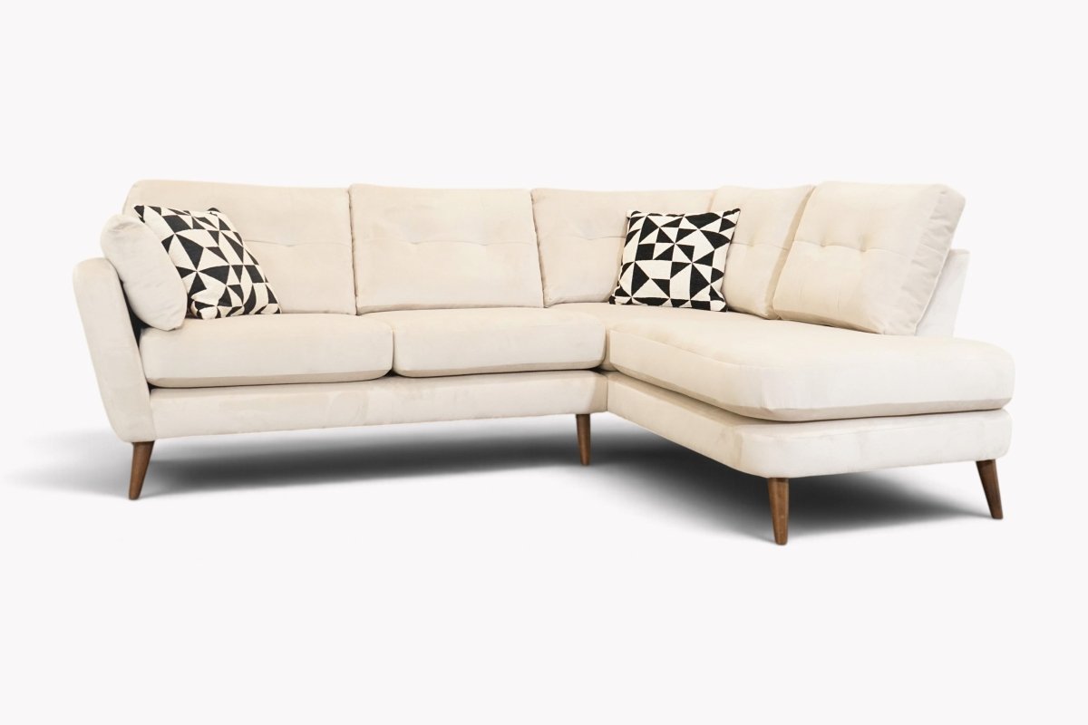 Halston RHF Fabric Corner Chaise Sofa, Deluxe Velvet Mix Alaba