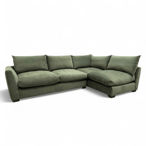 Hambledon RHF Open End Corner Sofa, Forest Velvet