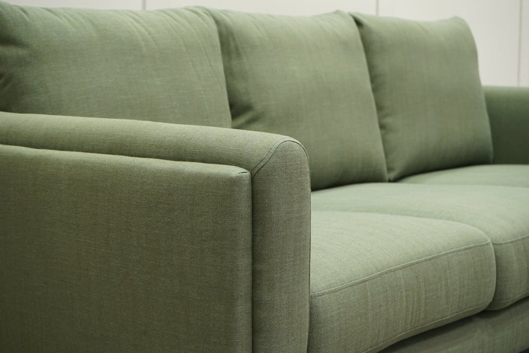 Harbour Grand 3 Seater Sofa, Relaxed Linen Olive Green