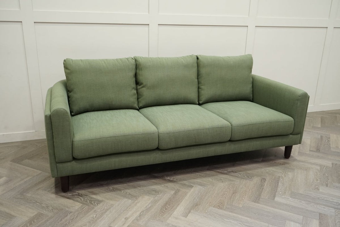 Harbour Grand 3 Seater Sofa, Relaxed Linen Olive Green