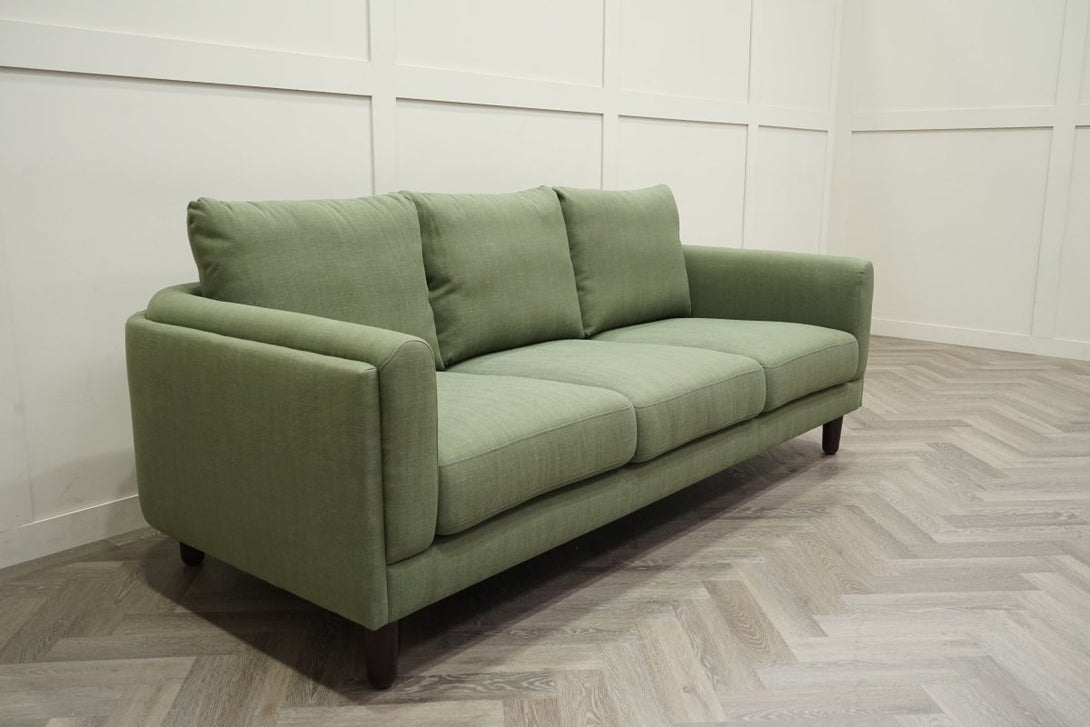 Harbour Grand 3 Seater Sofa, Relaxed Linen Olive Green