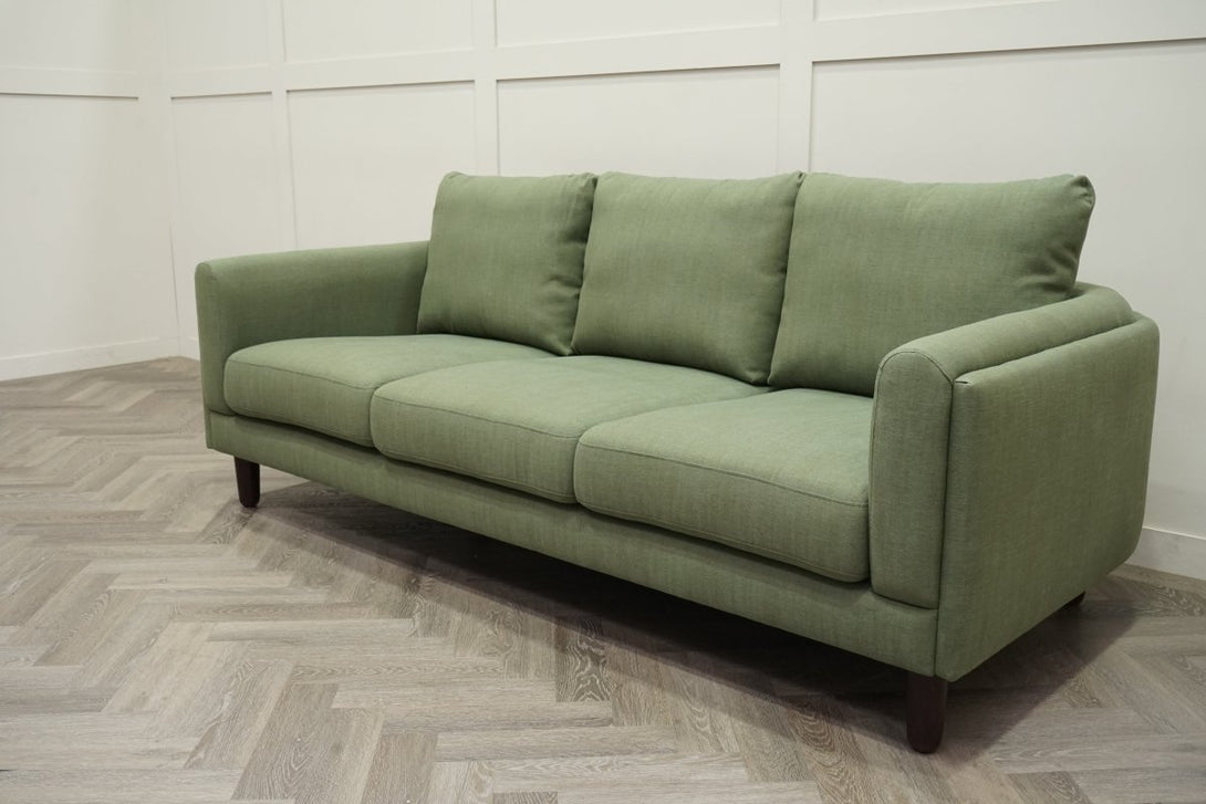 Harbour Grand 3 Seater Sofa, Relaxed Linen Olive Green