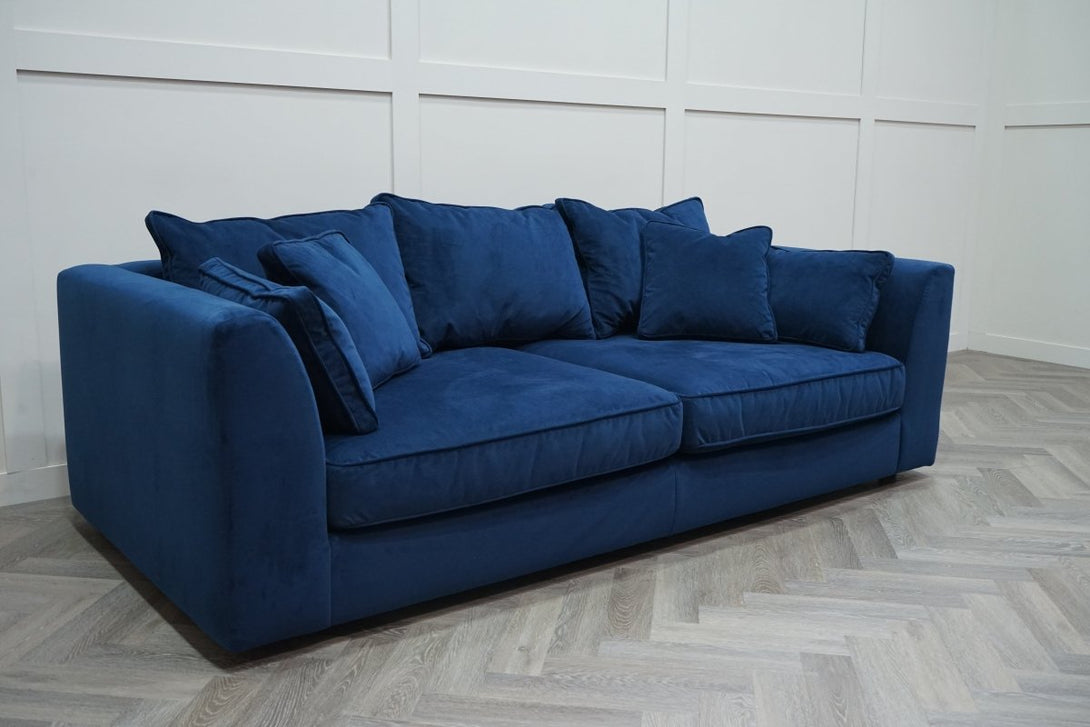 Harrington Large 3 Seater Sofa, Plush Velvet Indigo