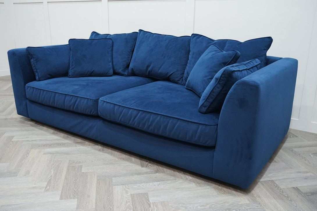 Harrington Large 3 Seater Sofa, Plush Velvet Indigo