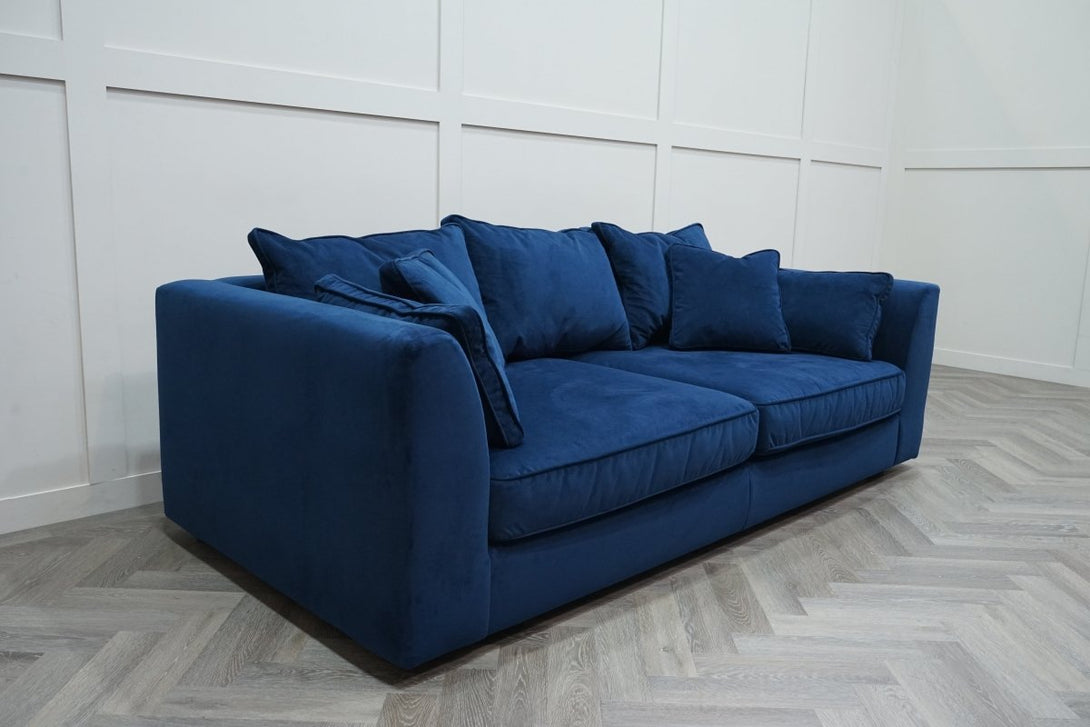 Harrington Large 3 Seater Sofa, Plush Velvet Indigo