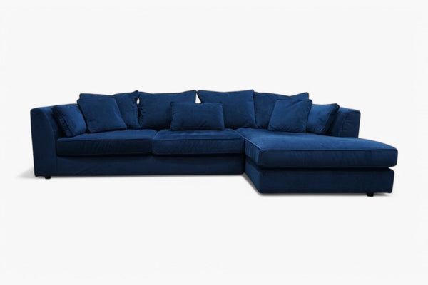 Harrington Large RHF Corner Sofa, Lumino Indigo