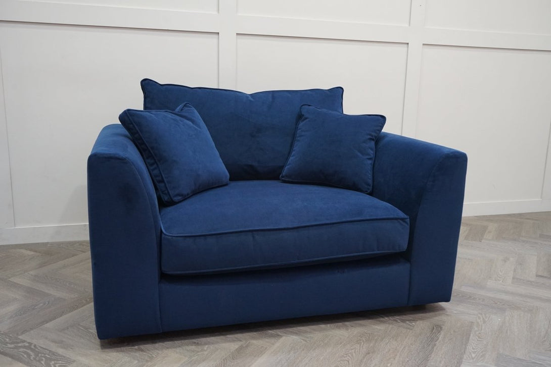 Harrington Snuggler Chair, Plush Velvet Indigo