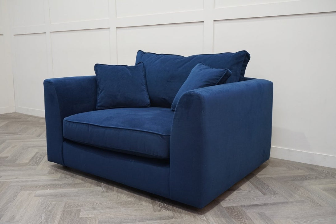 Harrington Snuggler Chair, Plush Velvet Indigo