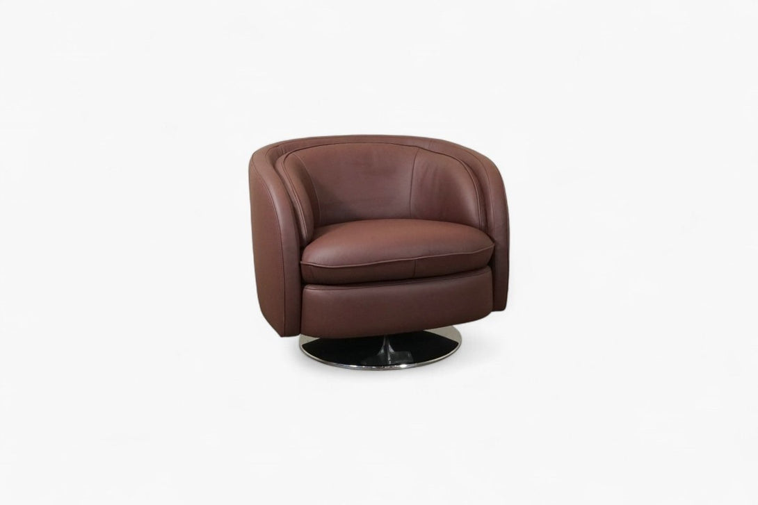 Haven Swivel Chair, Plum Leather