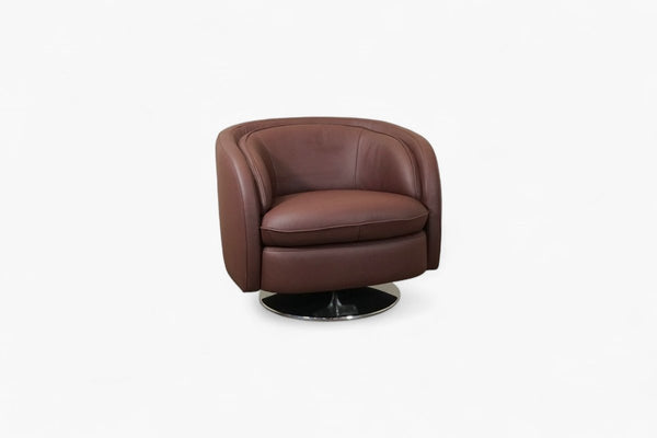 Haven Swivel Chair, Plum Leather