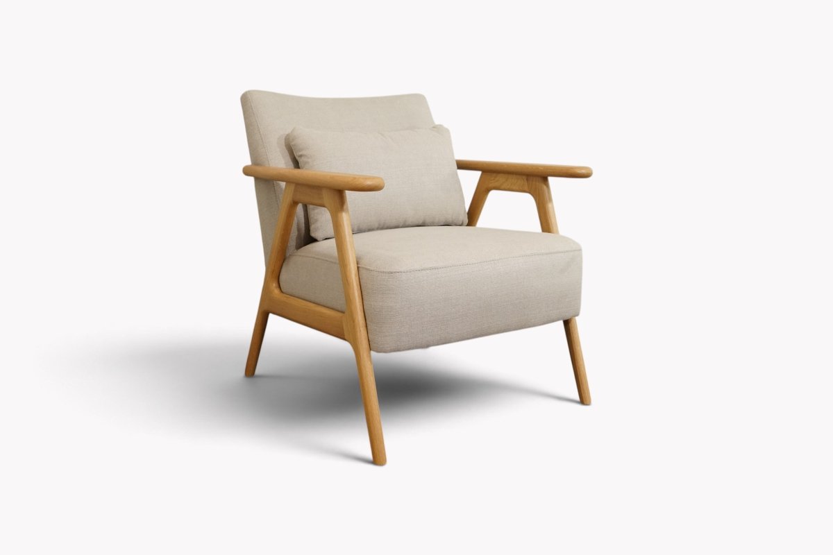Hendricks Accent Chair, Chenille Weave Light Grey
