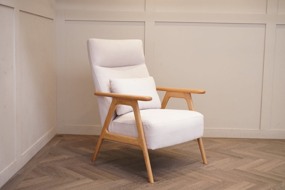Hendricks High Back Accent Chair, Titan Oyster White
