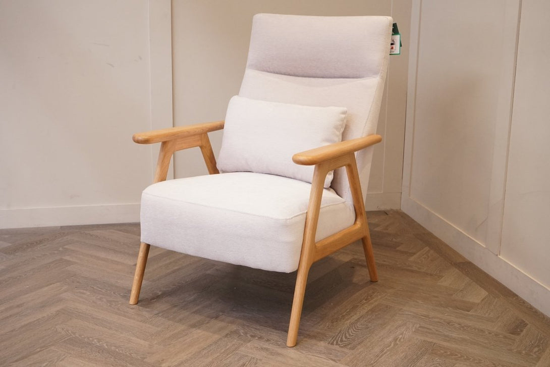 Hendricks High Back Accent Chair, Titan Oyster White