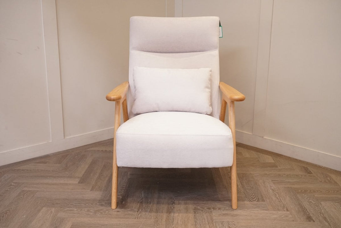 Hendricks High Back Accent Chair, Titan Oyster White