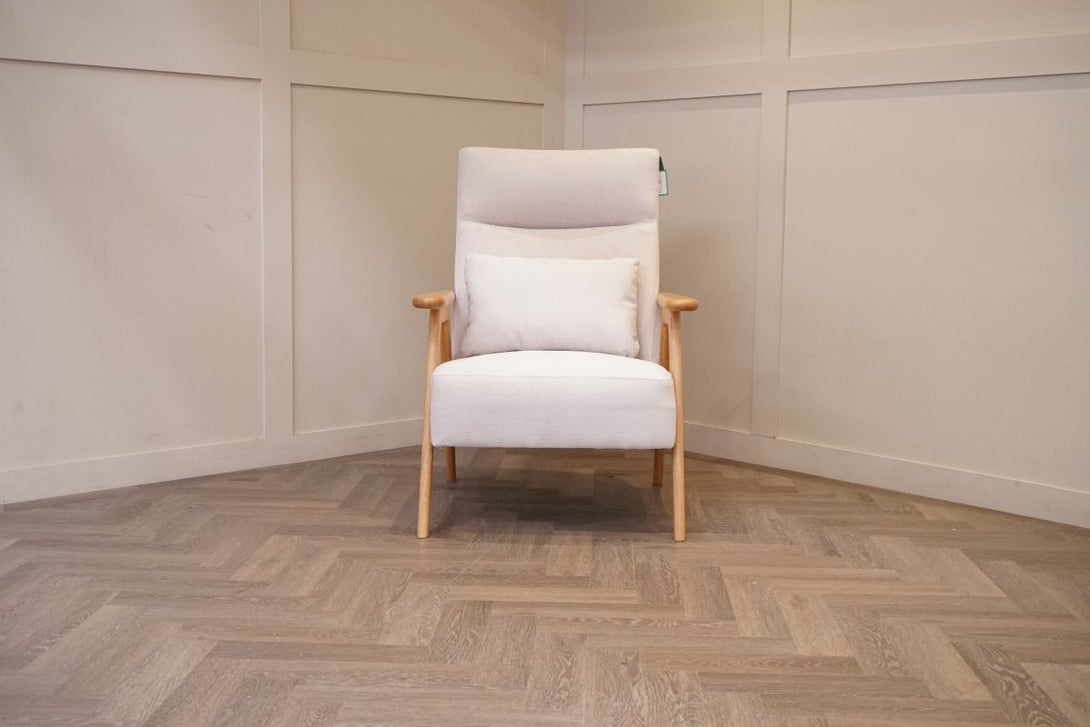 Hendricks High Back Accent Chair, Titan Oyster White