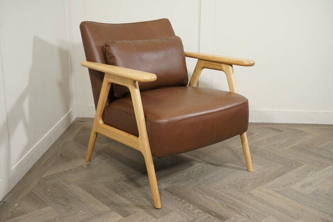 Hendricks Leather Armchair, Premium Cocoa