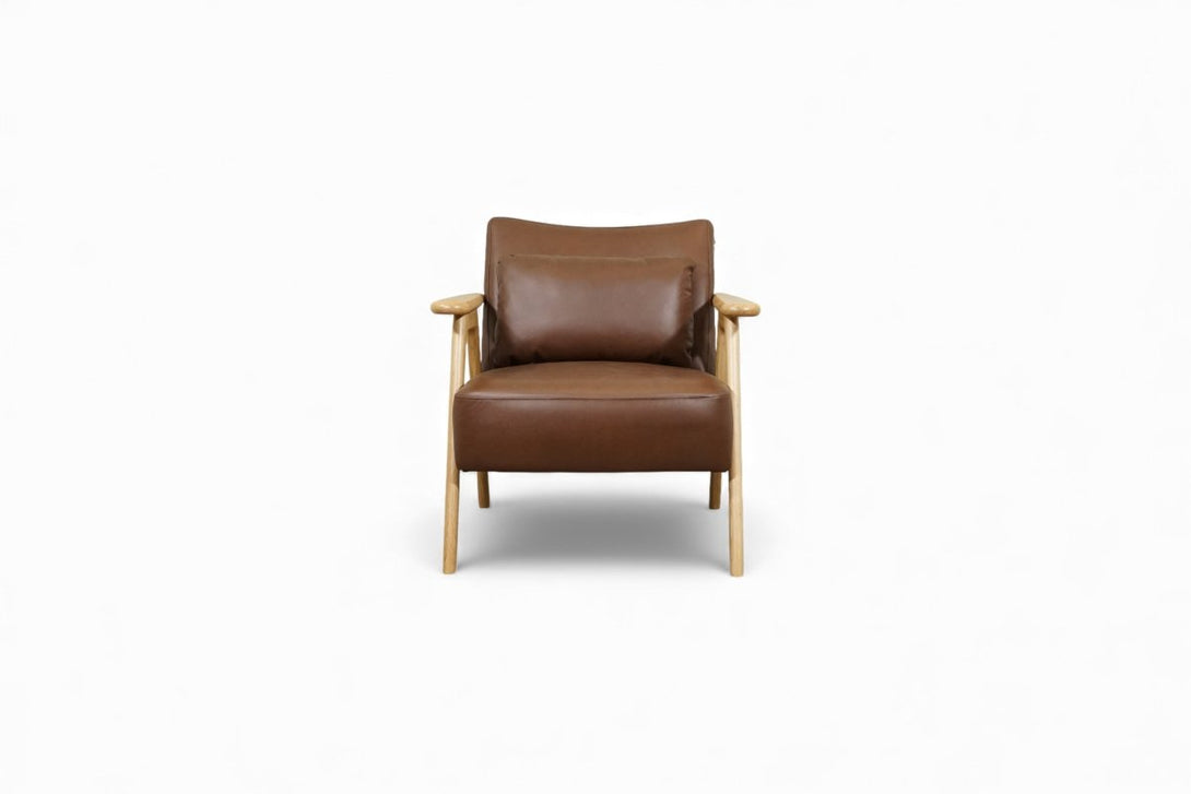 Hendricks Leather Armchair, Premium Cocoa