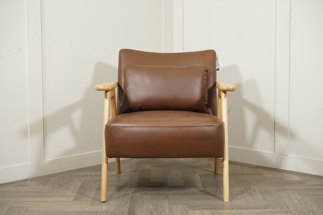 Hendricks Leather Armchair, Premium Cocoa