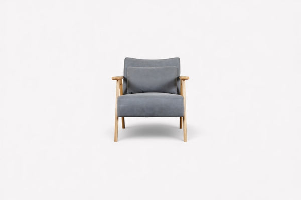 Hendricks Leather Armchair, Soft Touch Grey