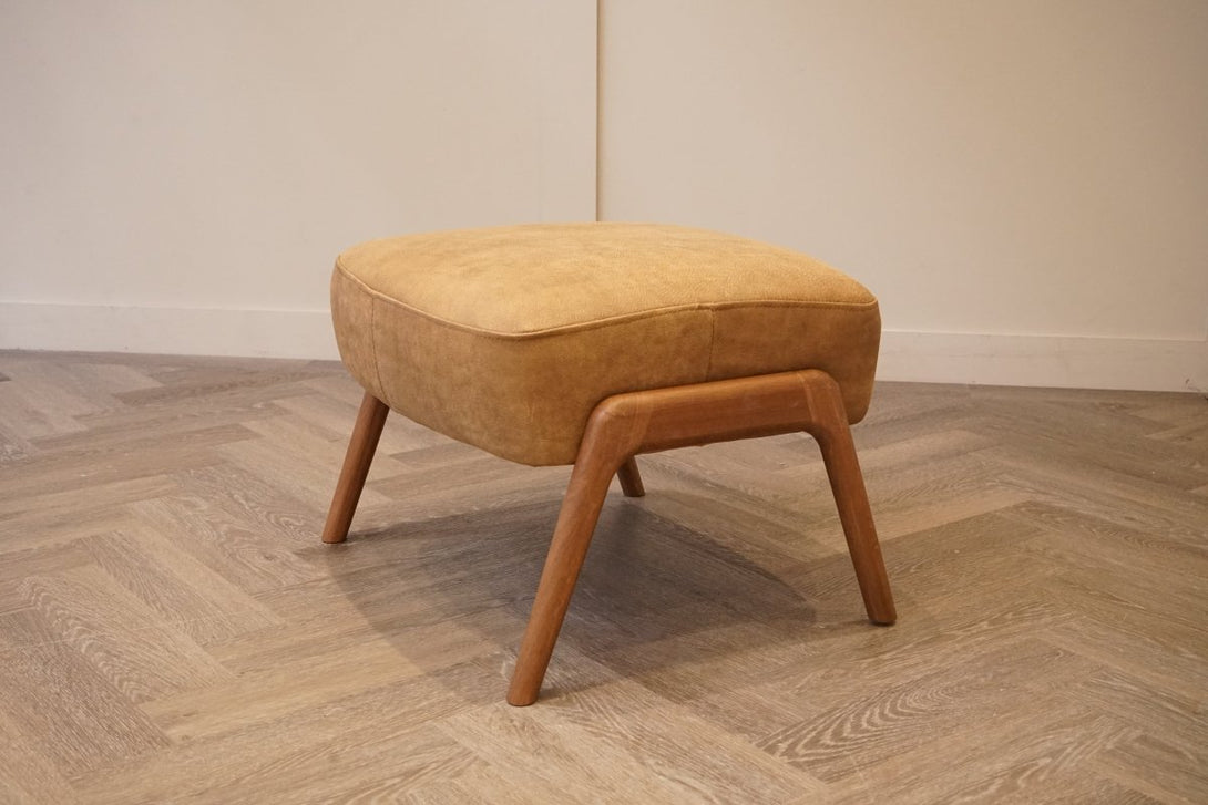 Hendricks Leather Footstool, Demetra Light Tan