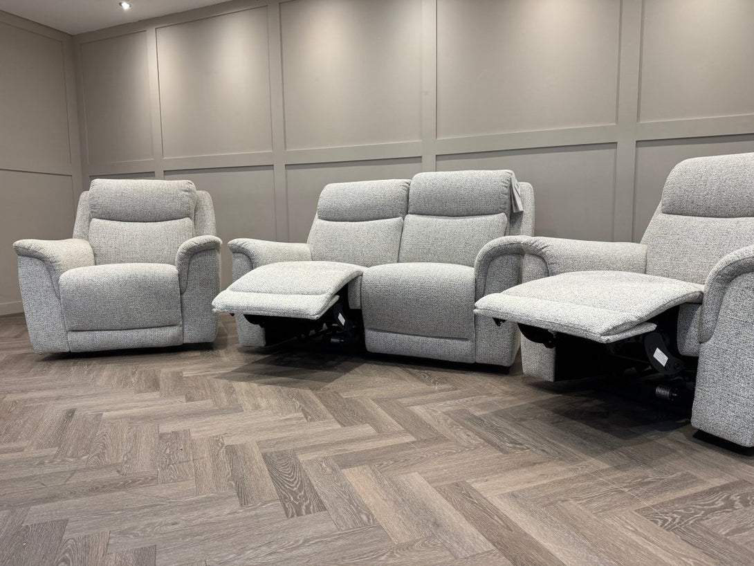 Henley 2+1+1 Seater Power Recliner Sofas, Heather Grey