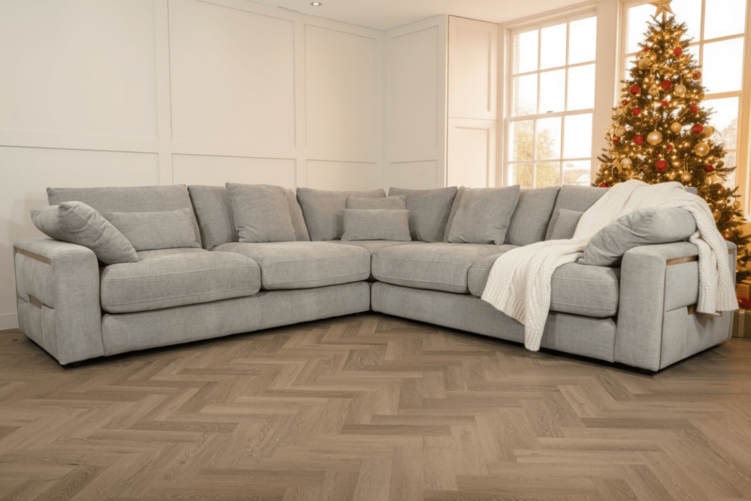 Hollywood Large Corner Sofa, Cloud Grey