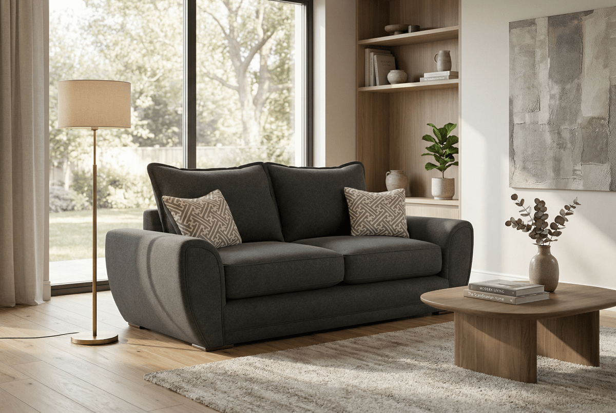 Hourglass Fabric 3 Seater Sofa