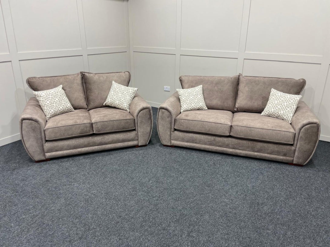 Hourglasss 3 Seater & 2 Seater Sofa Set, Dapple Chocolate