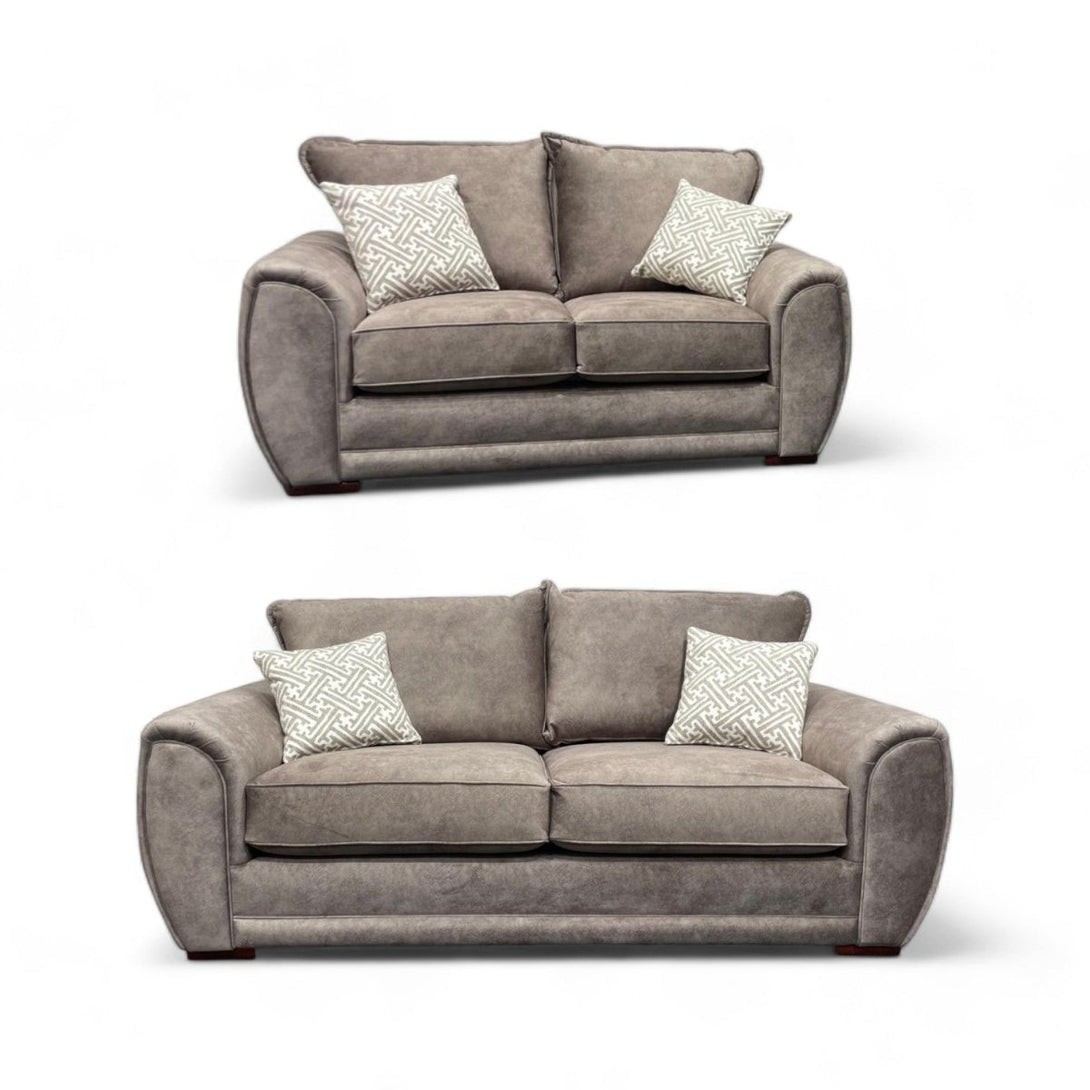 Hourglasss 3 Seater & 2 Seater Sofa Set, Dapple Chocolate